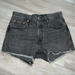 Levi’s 501 High Rise Black Denim Shorts